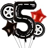Race Car Balloons Wheel Tire Balloons 5th Birthday Party Decorations for Boys Foil Mylar Racing Car