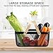 MACOIOR Portable Garden Harvest Basket-Mesh Design Natural Bamboo Handle Wire Storage Baskets,Mesh Basket with Handle Organize Items Reduce Space Occupation,Suitable for Kitchen,Garden,Picnic(Black)