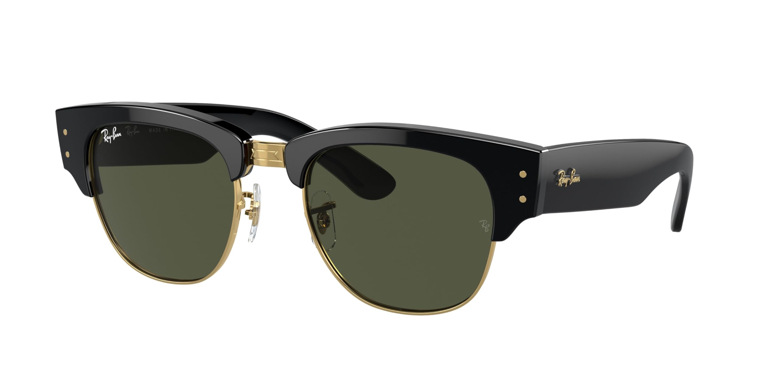 Ray-Ban RB316S Sunglasses Bundle: RB 316S 901/31 Mega Clubmaster Black On Arist and Eyewear Cleaning Kit