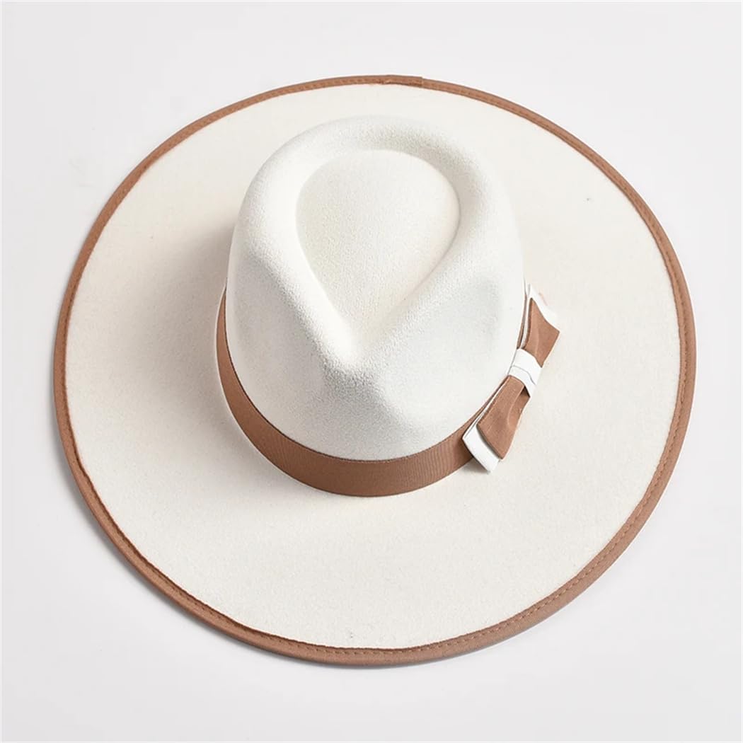 Elegante cappello Fedora da donna con papillon a tesa larga da chiesa jazz cappelli da festa di nozze