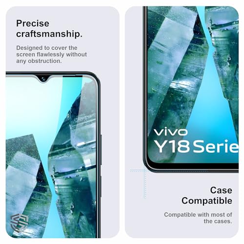 Image of Military-Grade Gorilla Tempered Glass For Vivo Y18, Vivo Y18e and Vivo T3 Lite (6.56 Inch) With Installation Kit | Edge to Edge Coverage | Black