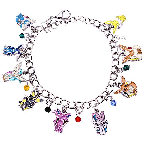 Fandom Enthusiast Eevee Evolutions Charm Bracelet Gifts for Girl Woman (Eevee Evolutions 2)