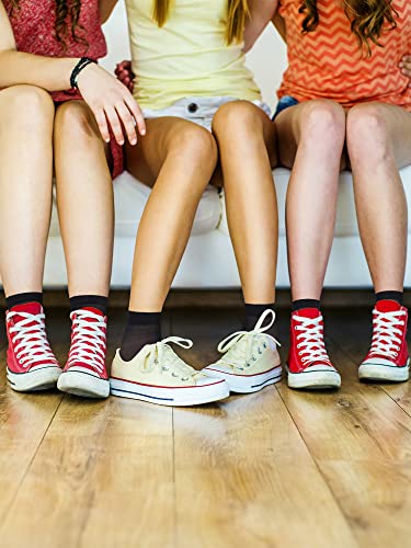 Geyoga 12 Pairs Sheer Ankle Socks Thin Nylon Transparent Ankle High Hosiery Socks Short Dress Stockings For Women And Girls (Black,Medium) #TOP6