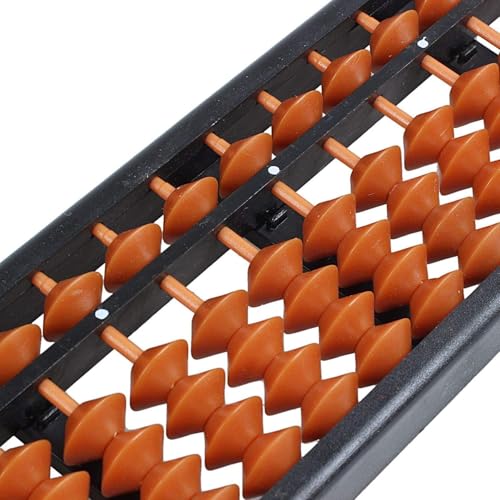 LATRAT Kunststoff Abacus Arithmetisch Kinder Taschenrechner, 17 stellige Retro Holz Quadrat, chinesische Abakus Berechnung Box, braun
