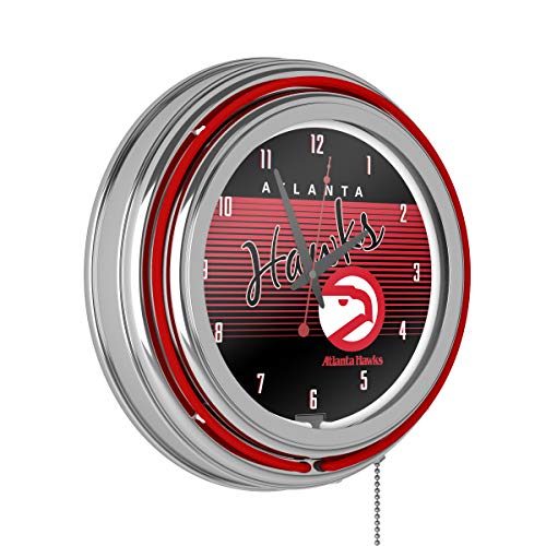Atlanta Hawks Hardwood Classics Nba Chrome Neon Clock #TOP23