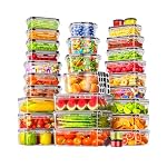 60 PCS Food Storage Containers with Lids Airtight, (30 Lids & 30 Containers) Leak proof Containers Set for Kitchen, Meal Prep, BPA-Free, PVC-Free Plastic, Microwave/Dishwasher Safe, Extra Labels & Pen