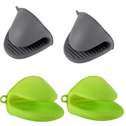 2 Pairs Silicone Oven Mitt, Silicone Oven Gloves, Heat Resistant Non Slip Cooking Pinch Mitts Potholder for Kitchen Cooking & Baking,Grilling
