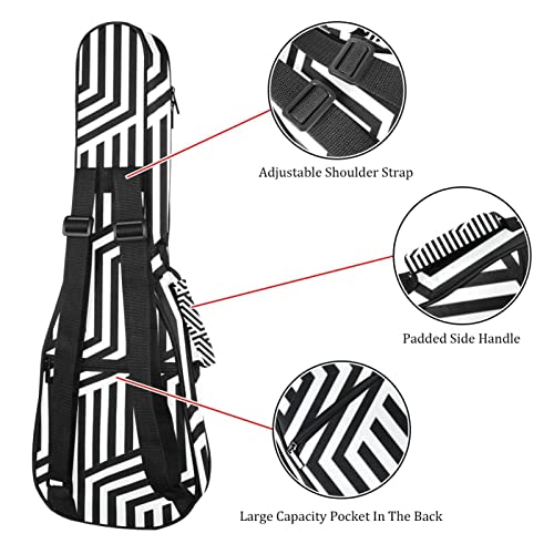 Sac robuste pour ukulélé soprano en mousse dense 10 mm et design hexagonal