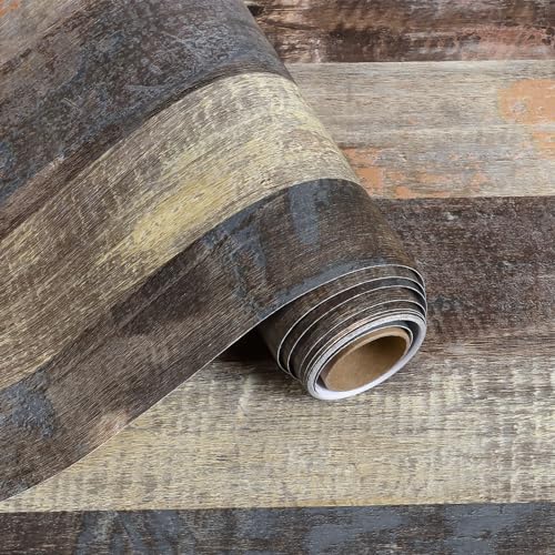 VaryFloral 11.8"x393" Brown Wood Shiplap Wallpaper Peel and Stick Rustic