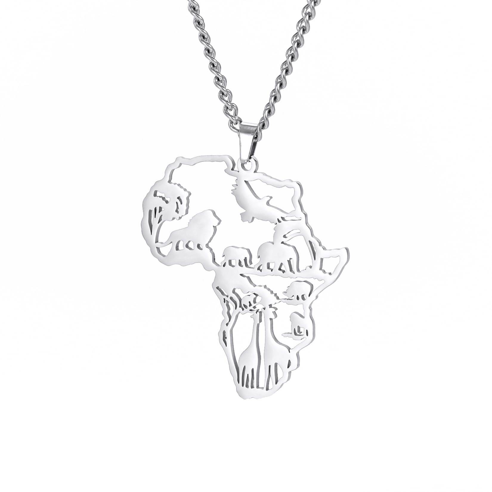 EUEAVAN Collana Con Mappa Del Mondo – Gioiello In Acciaio Inox A Forma Di Terra, Stile Bohémien, Regalo Di Viaggio Per Amici E Laurea - 2