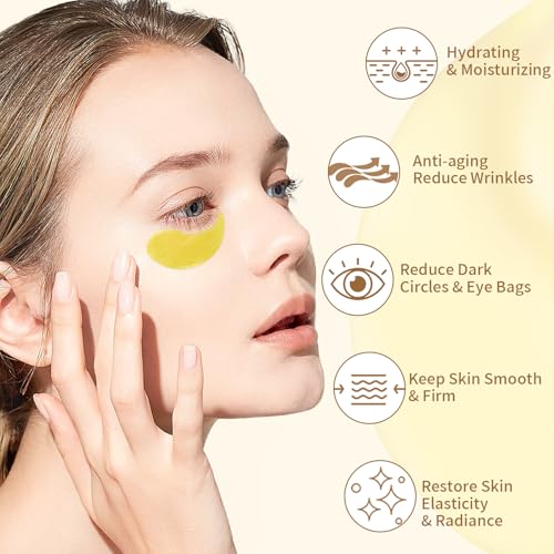 60 PCS Parches Ojos,Parches Ojeras y Bolsas,Parches Antiarrugas,Parches para debajo de los ojos para las Arrugas, Ojeras, Bolsas de los Ojos y la Hinchazón, Hidratante, Anti Edad Mascarilla Ojeras - imagen 3