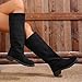 Baxtayel Womens Suede Knee High Boots Wide Calf Platforms Chunky Heels Flats Tall Booties Fall Winter Fashion Round Toe Non Slip Dressy Shoes