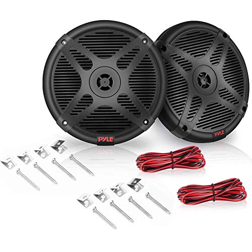 Pyle 6.5 Inch Bluetooth Marine Speakers - 2-way IP-X4 Waterproof and Weather Resistant Outdoor Audio Dual Stereo Sound System with 600 Watt Power and Low Profile Design - 1 Pair - PLMRBT65B (Black) by Pyle - Image 4