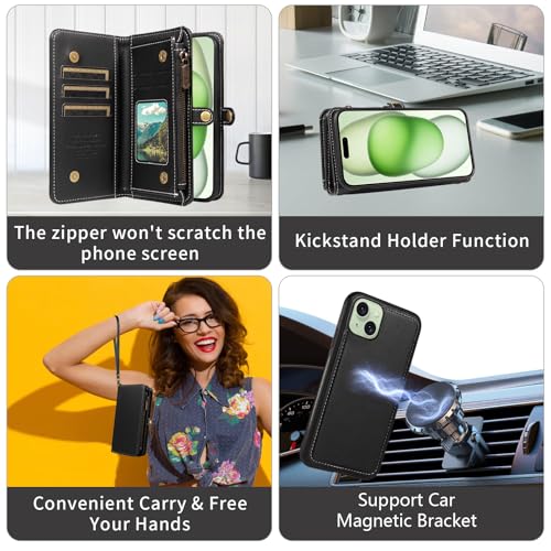 Coque iPhone 15 Plus zippée pour remplacer votre portefeuille encombrant