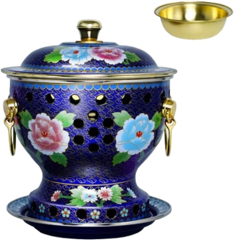 Copper Hot Pot, Cloisonne Single Small Hot Pot Old Traditional Pure Copper Chinese Hotpot Retro Mutton Hot Pot Small Copper Pot Suitable for Family Home Parties,X