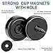 MIKEDE 12Pack Strong Neodymium Cup Magnets, 70Lbs+ Force Heavy Duty Black Round Base Cup Magnets with Countersunk Hole, Powerful Industrial Rare Earth Magnets with Screw for Mounting, 0.98x0.22inch