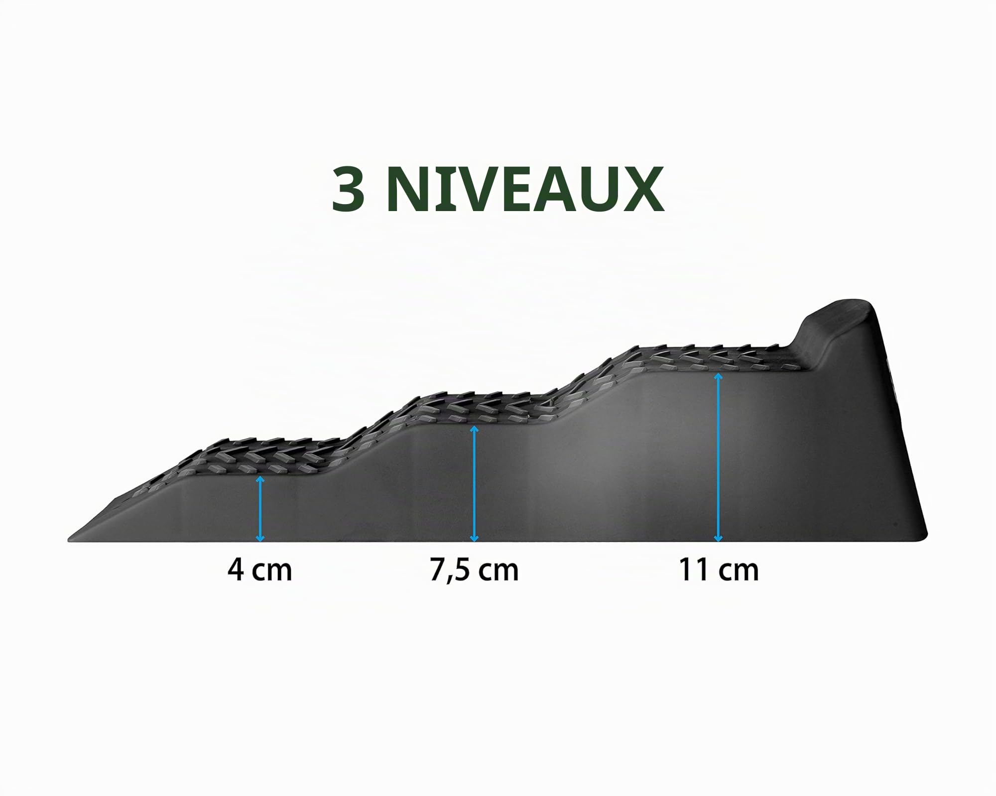 BRUNNER 7110103N.C03 Lot de 2 Cales de Niveau Equalizer XL Black pour Camping-Car, Caravane, sans Sac, Noir