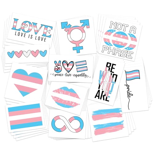Pride Temporary Tattoos/LGBTQ Support/Select from Pride Flag Hearts - Transgender
