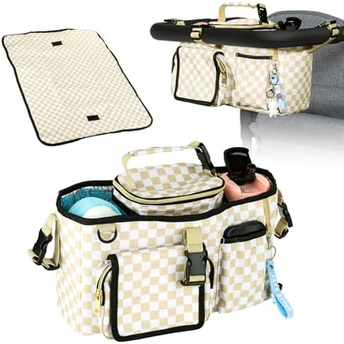 Organizador universal para carrinho de bebê com bolsa térmica rem...