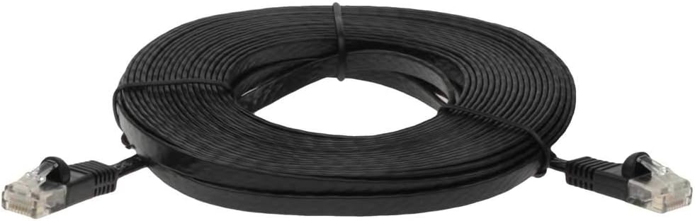 45 ft Cat 6 Unshielded (UTP) Flat Ethernet Network Cable - Black