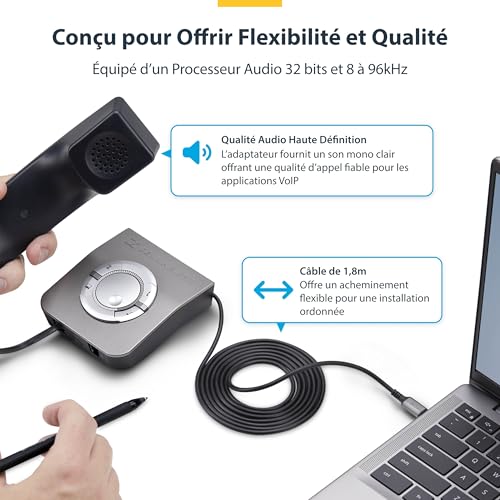Câble USB-C vers RJ9 StarTech.com pour le télétravail et la softphonie