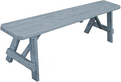 Miniatura 10 de Banco tradicional de pino tratado a presión de 2 pies, mancha gris