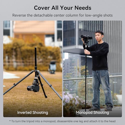 Image of SmallRig 75 inch / 192cm Video Tripod with ±15 Leveling Base Fluid Head CT210