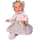  Babydukke fra Así - Blød krop - Leonora i blomsterkjole (46 cm)