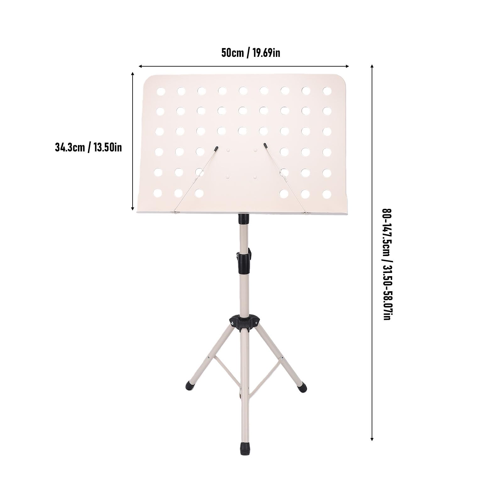 Karlak Leggio Regolabile per Spartiti e Tablet con Design Portatile per Viaggi e Scuola Beige 80-147,5 Cm
