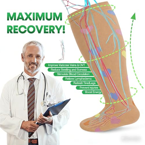 Image of Compression Socks for Women &Men Wide Calf, Plus Size 15-20 mmhg,Knee High,compression stockings