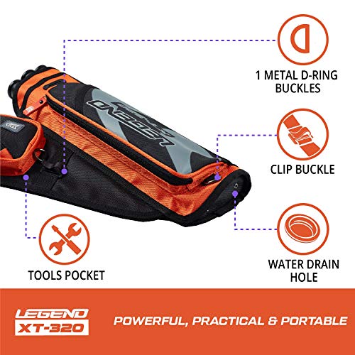 Legend Xt320 Archery Quivers - Nylon Hip Quivers With 3 Arrow Tube Cases For Target Shooting - Adjustable Waist Belt, T-Slot, Storage Compartments For Accessories, Gear, Tools, Release Tab, Score Card #TOP3