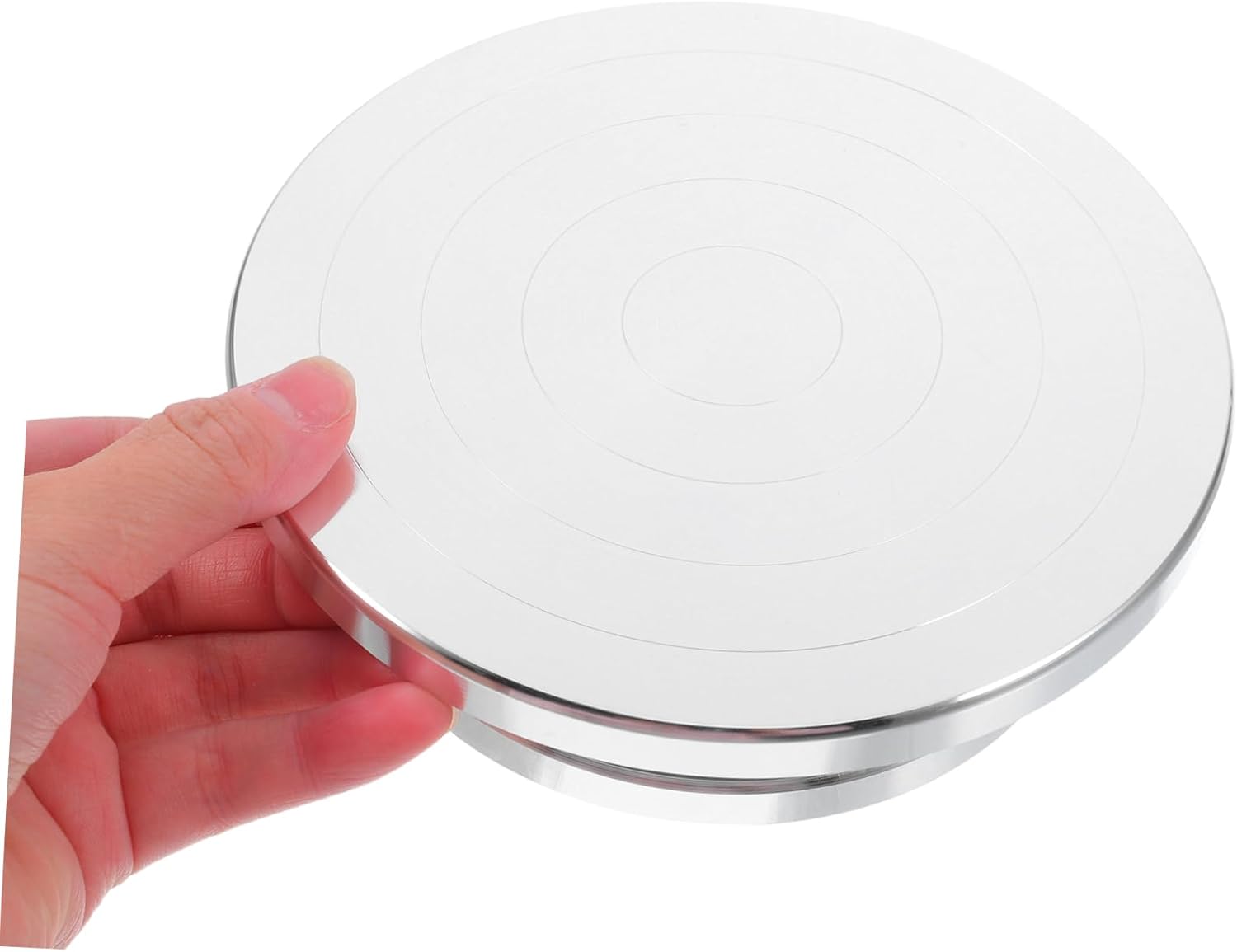 Veemoon Multi-use Pottery Turntable Rotating Sculpting Plate for Cake Decoration and Clay Art Smooth Rotation Easy to Clean Baking Tool