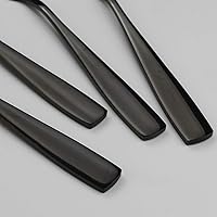 Vista 2 de Teyyvn Tenedor de postre de 16 piezas, tenedor de 3 dientes de acero inoxidable, tenedores para aperitivos, negro