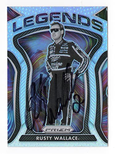AUTOGRAPHED Rusty Wallace 2021 Panini Prizm Racing RARE SILVER PRIZM Legends Insert Signed NASCAR Collectible Trading Card with COA