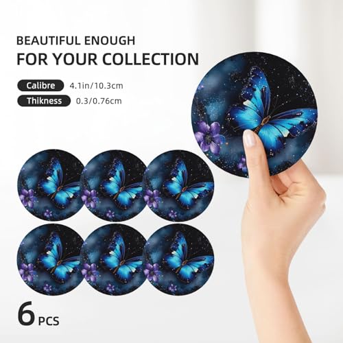 Dessous de verre pour boisson céramique absorbant lot de 6 avec support décoration - 4