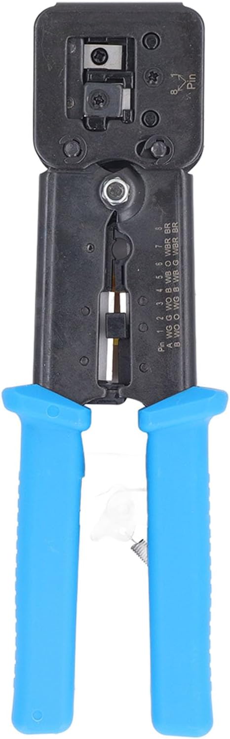 RJ45 CAT6 Data Cable Crimper Tool Steel Integrated Ethernet Gemstone Head 6P8P Crimping Pliers