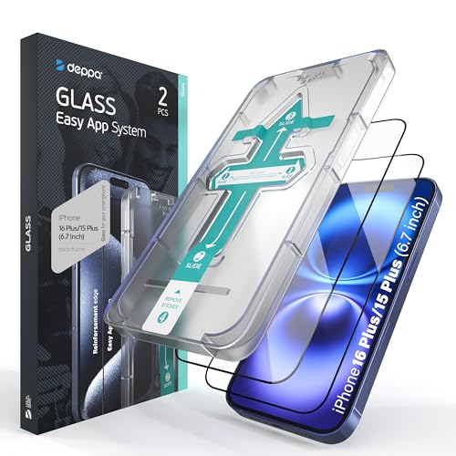 Deppa (fbp) [v~AXN[veN^[ iPhone 15 Plus / 16 Plus (6.7C`)p 2pbN KX 3D [[܂ŃtJo[ | P[XΉ | tȒPȃLbggCt [rfIKCh]