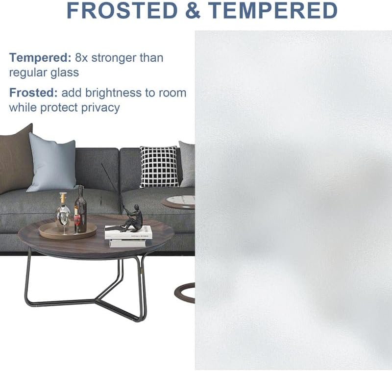 Miniatura 7 de Puertas de granero de vidrio de 42 x 84 pulgadas con kit de herrajes para puertas correderas incluido y asa, puerta interior de vidrio esmerilado