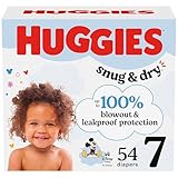 Huggies Size 7 Diapers, Snug & Dry Baby Diapers, Size 7 (41+ lbs), 54 Count, Packaging May Vary