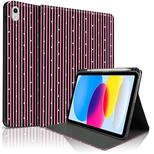 Étui iPad 11 2025 A16 10e génération 2022 noir rose avec support