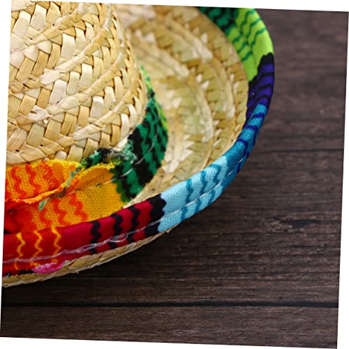 Housoutil chapéu de palha tecido para animal de estimação roupa de páscoa para chapéus vestidos somb