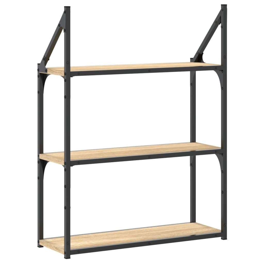 vidaXL Étagère Murale 3 Niveaux chêne Sonoma 60x21x78,5 cm