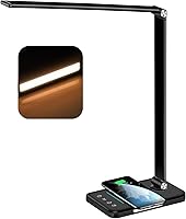Vista 1 de AFROG - Lámpara de escritorio LED multifuncional de 3ª generación con cargador inalámbrico rápido de 10 W, puerto de carga USB, luz nocturna, 1200