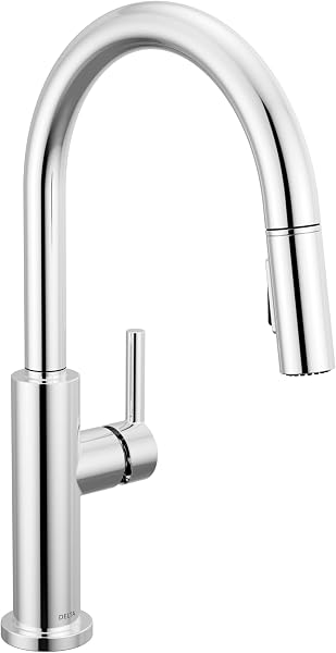 Delta Nicoli Chrome Kitchen Faucet with Pull Down Sprayer, Modern Single Hole…