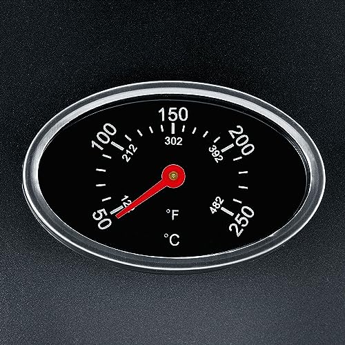 SEVERIN Barbacoa eléctrica de pie con tapa, parrilla eléctrica de gran capacidad con termómetro, cortavientos y estante, mini barbacoa con superficie lisa y estriada, PG 8541 - imagen 6