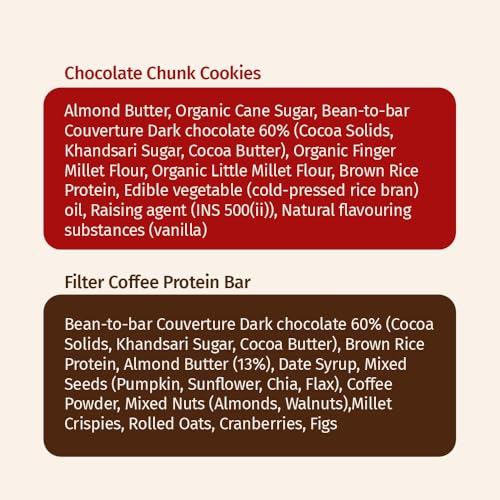 Image of The Good Kind Chocolate Chunk Cookies (1 Pack) & Filter Coffee Protein Bar (2 Pack), Plant Based Cookies & Bar, Perfect for Snacking, Gluten Free, Palm Oil free & Vegan (Combo Pack of 3)