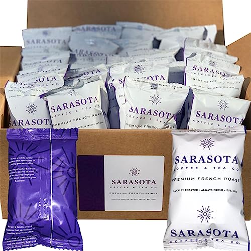 Sarasota Coffee Packets, Pre Ground Coffee Packs, European French Dark Roast, Bulk Single Pot Bags For Drip Coffee Makers, (2 Oz Bags, Pack Of 36) #TOP6