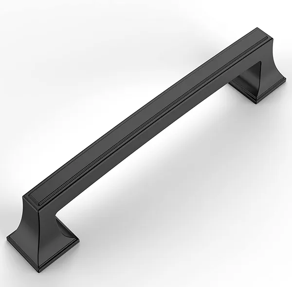 Amerdeco 10 Pack Matte Black Cabinet Pulls 5 Inch(128mm) Hole Center Cabinet Hardware Kitchen Cabinet Handles for Bathroom Drawer Pulls Dresser Pulls ZH0010