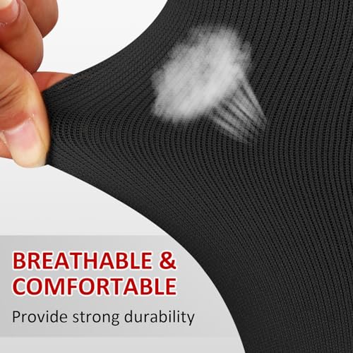 Image of Ailaka 3 Pairs Compression Socks with Zipper, 15-20 mmHg Medical Knee High Compression Socks for Men Women, Open Toe Socks for Varicose Veins, Edema, Recovery(Black,SM)