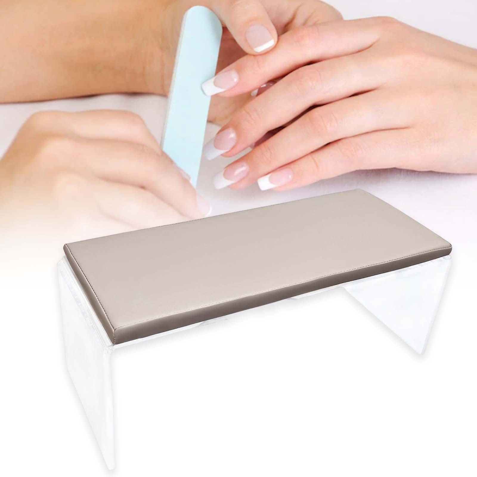 Cuscino poggiabraccia per manicure, antiscivolo, per unghie fai da te, marrone
